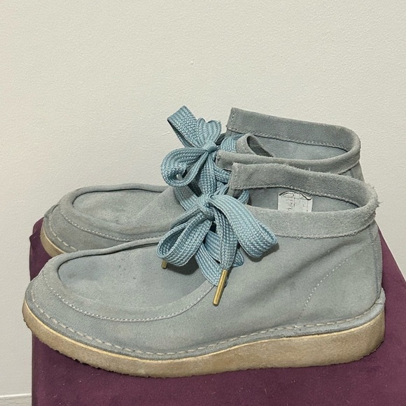 Free People dusty blue suede ankle moccasin boots - Picture 5 of 8
